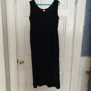 LLBean Corduroy Dress Size 4 Navy Floral Print